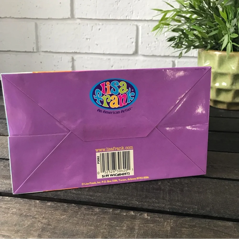Lisa Frank Vintage Gift Bag Rainbow Chaser & Lollipop with Name Tag